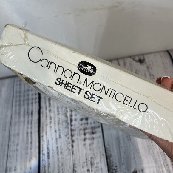 Vintage Monticello Cannon 3pc Twin Sheet Set Pillowcase Orange Yellow Floral 692 - Picture 12 of 13